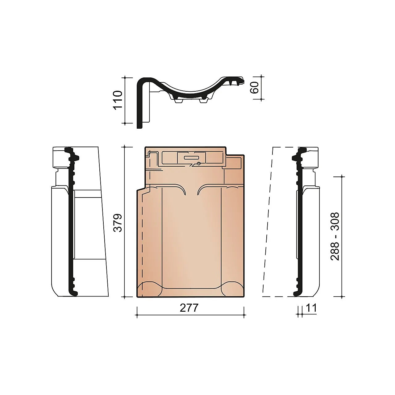 Gavl venstre vhv vario naturrød+ 652 vhv vario 652 koramic null - null - 2 - Miniatyr
