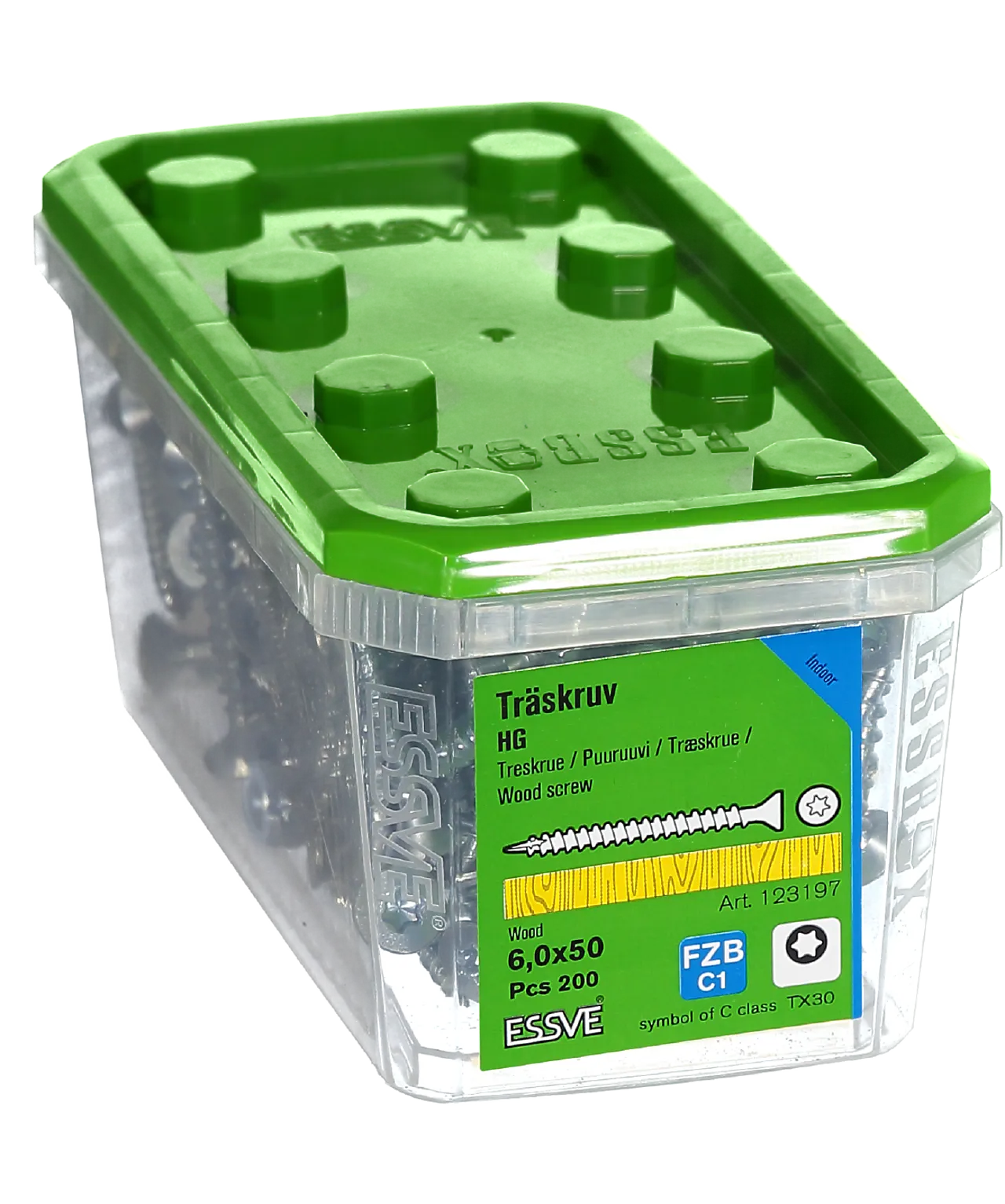 Treskrue inv sh hg 6x50 fzb a-200 senkhode helgjenget blankforsinket Treskrue inv sh hg 6x50 fzb a-200 senkhode helgjenget blankforsinket