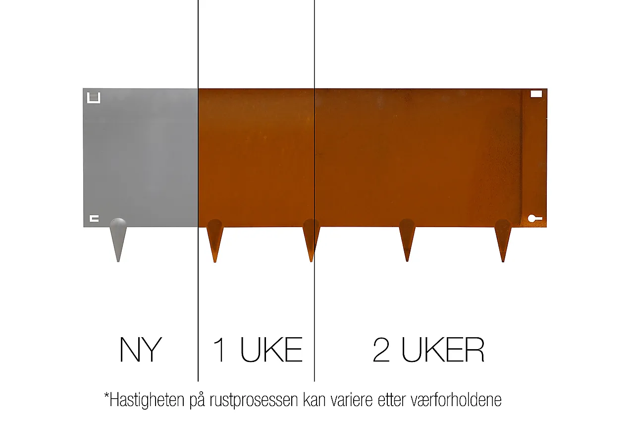 Plenkant Corten 106x40/34 cm null - null - 3 - Miniatyr