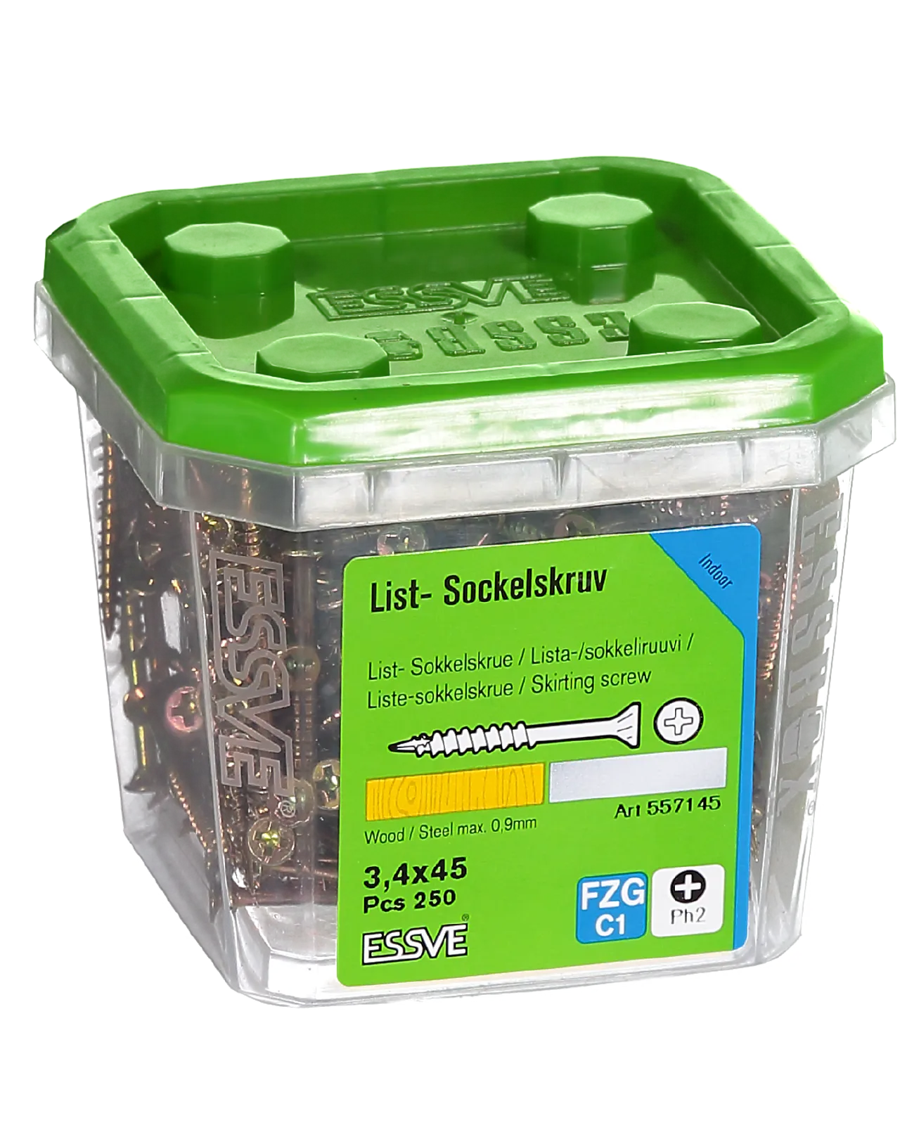 Listeskrue innendørs senkhode 3,4x45 gul 250 stk null - null - 2 - Miniatyr