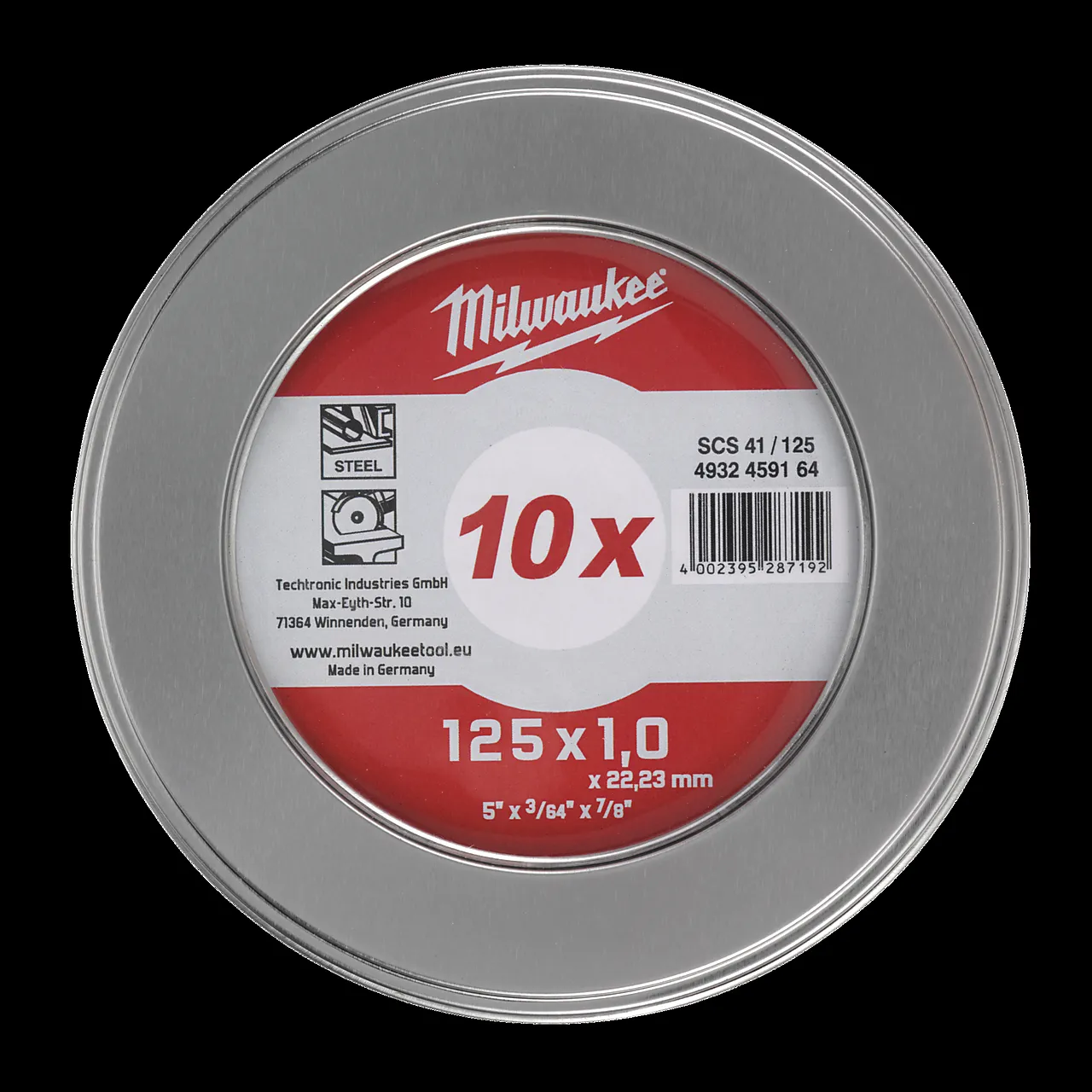 Kappskive met tb 10P milwaukee 41125X1