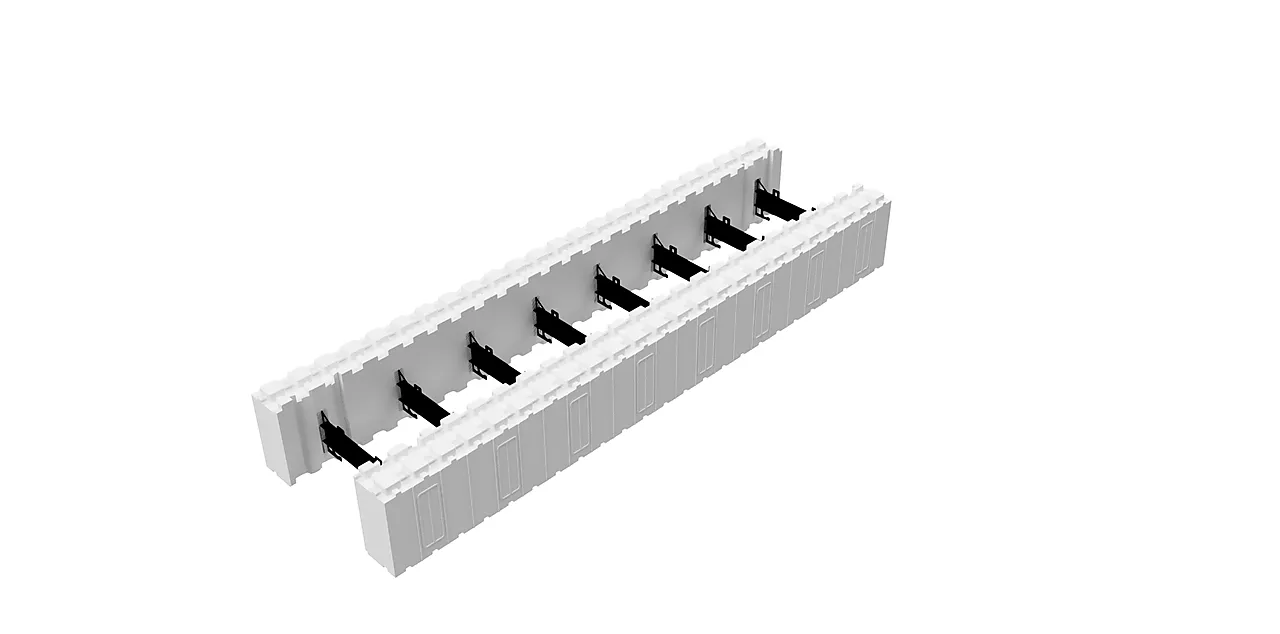 Thermomur 350hd 1/2-blokk åpen 150x350x1200mm