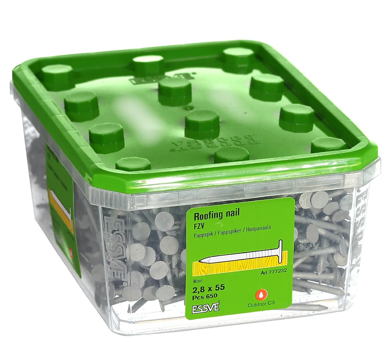 Pappspiker 2,8x55 fzv -650 varmforsinket stål null - null - 3 - Miniatyr