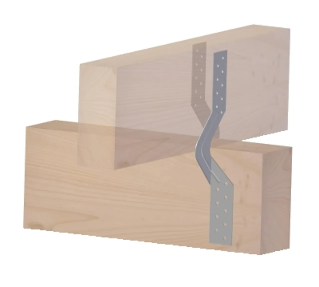 Forank beslag vridd 280x38x1,5varmforsinket forankringsbeslag