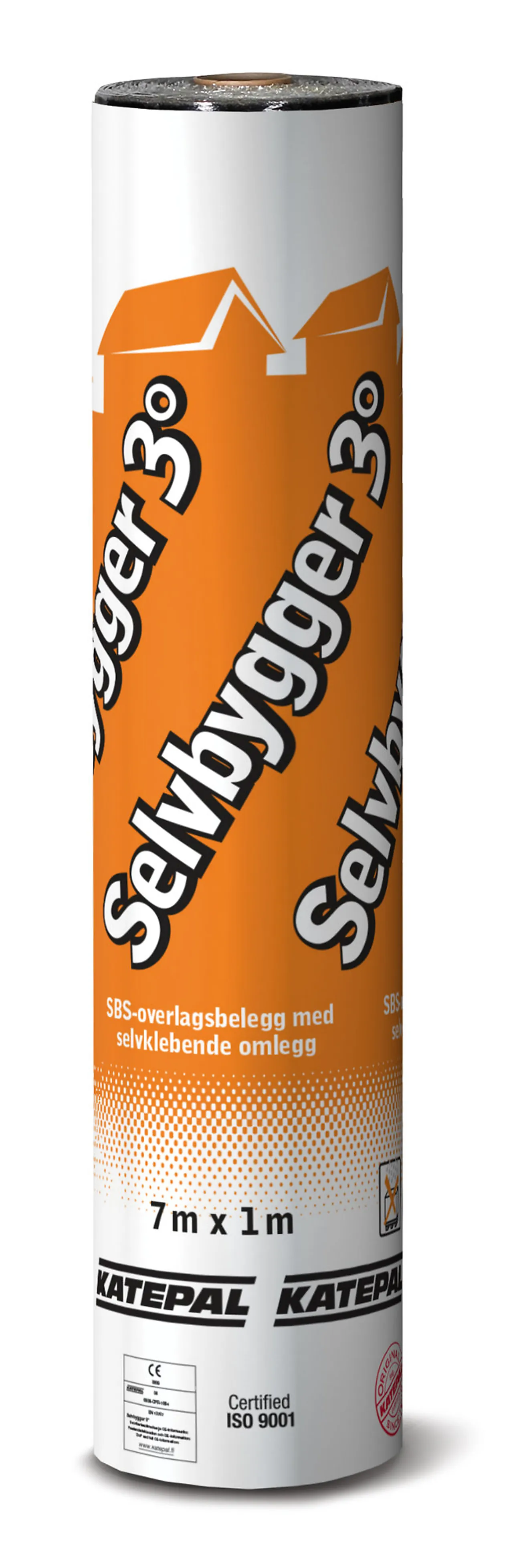 Takpapp selvbygger 3° sort 1x7m