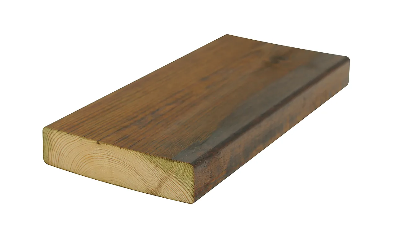 Terrassebord royalimpregnert brun furu glatt 28x145 mm