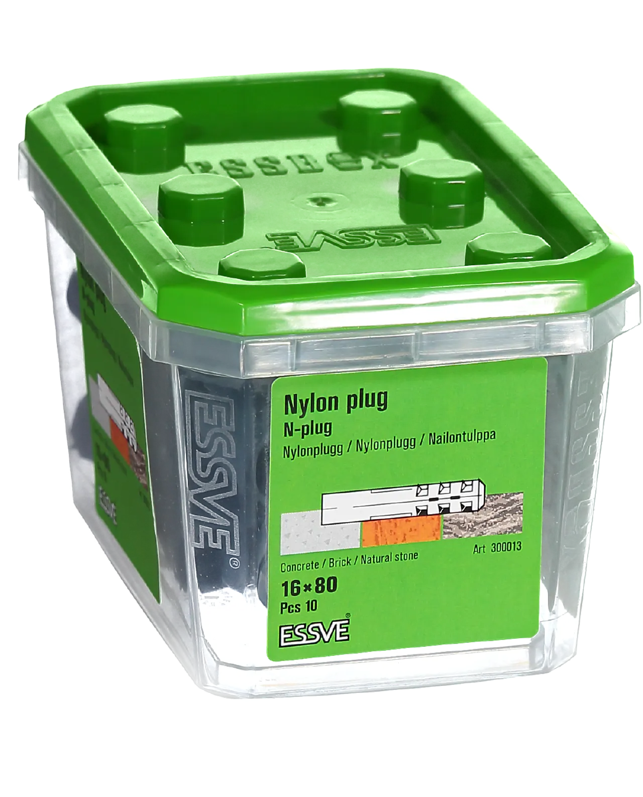 Nylonplugg n 16x80 blå a-10 feste i harde materialer null - null - 2 - Miniatyr