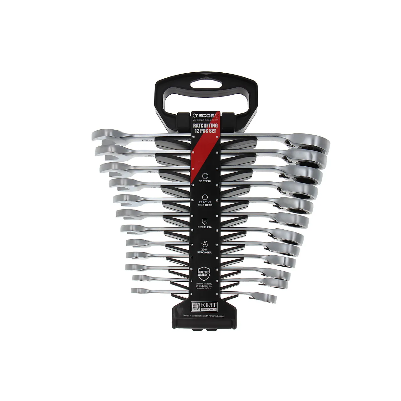 Fastn sett m/skralle T-GW819 tecos 12d, 8-19 mm