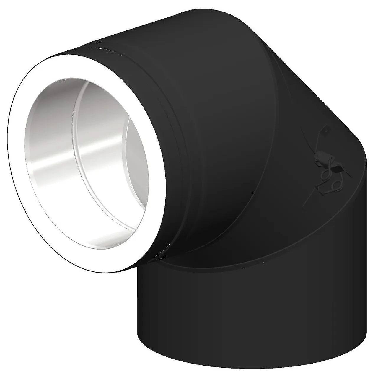 Rørbend 90gr m/luke ø150 sort pms50 helisolert