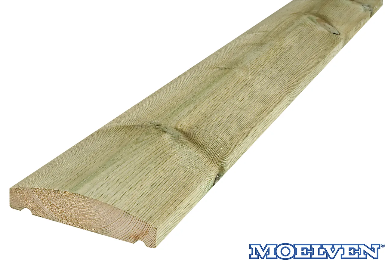 Altanrekke furu CU-impregnert rund 34x145 mm KL1 Altanrekke furu CU-impregnert rund 34x145 mm KL1