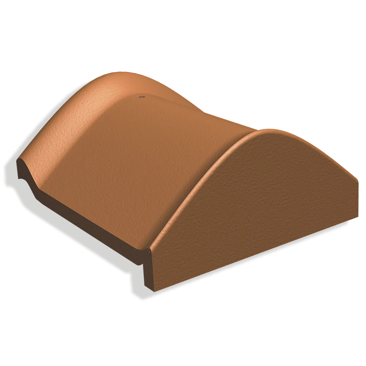 Møneslutt bred m/fals i betong m/rett ende Benderit teglrød