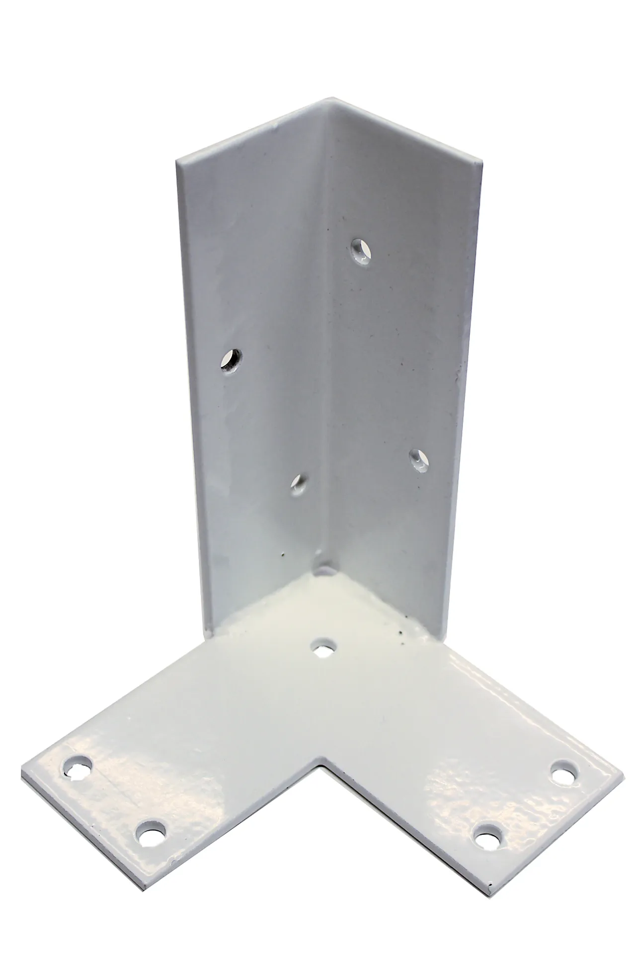 Stolpefot med plate hvit hjørne