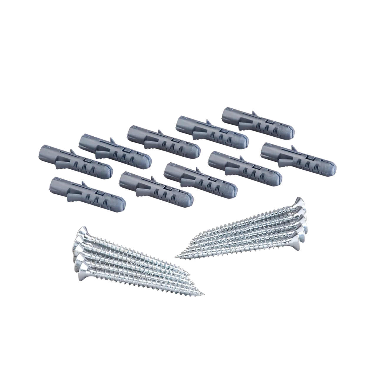Skrue/plugg for tre og betongvegg pakke à 10 stk