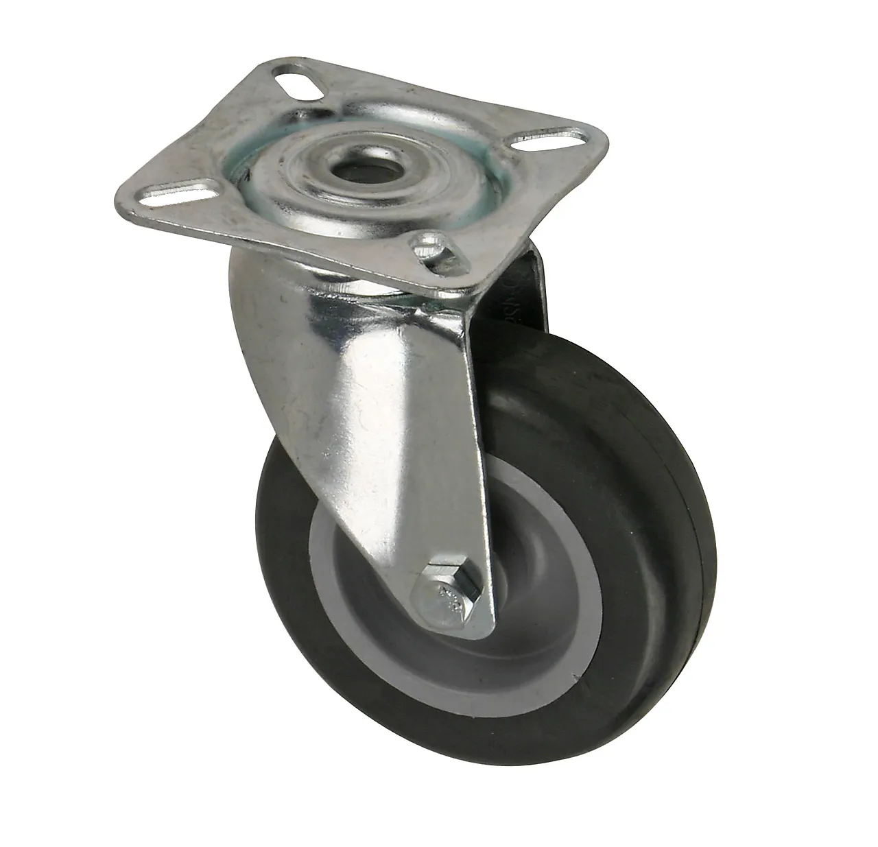 Transporthjul ø 75 mm m/plate elforsinket bæreevne 60 kg Transporthjul ø 75 mm m/plate elforsinket bæreevne 60 kg