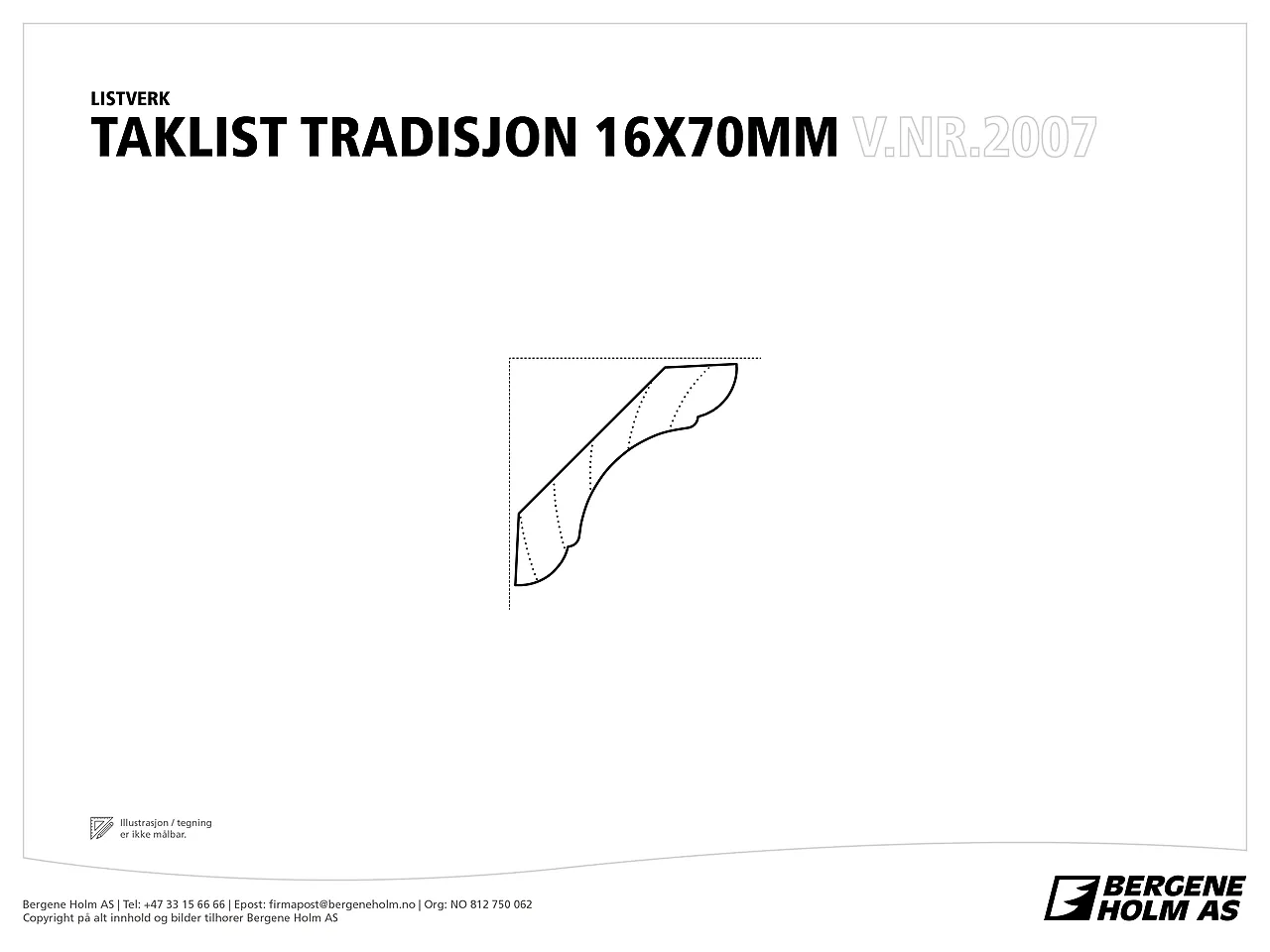 Taklist furu hvit bomull S0502-Y 16x70 mm null - null - 3 - Miniatyr