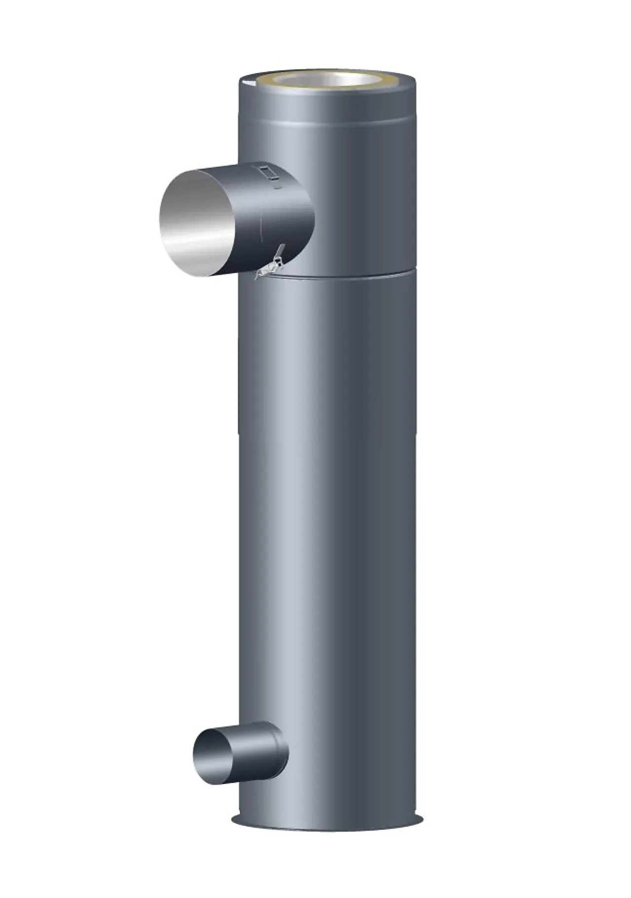 L-rør justerbart ø150 sort pmv25 halvisolert