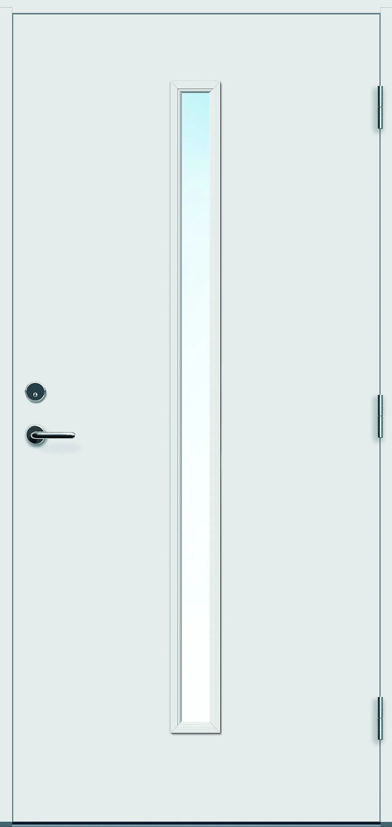 Ytterdør Hovdeby 90x190 cm frostet glass hvit høyre