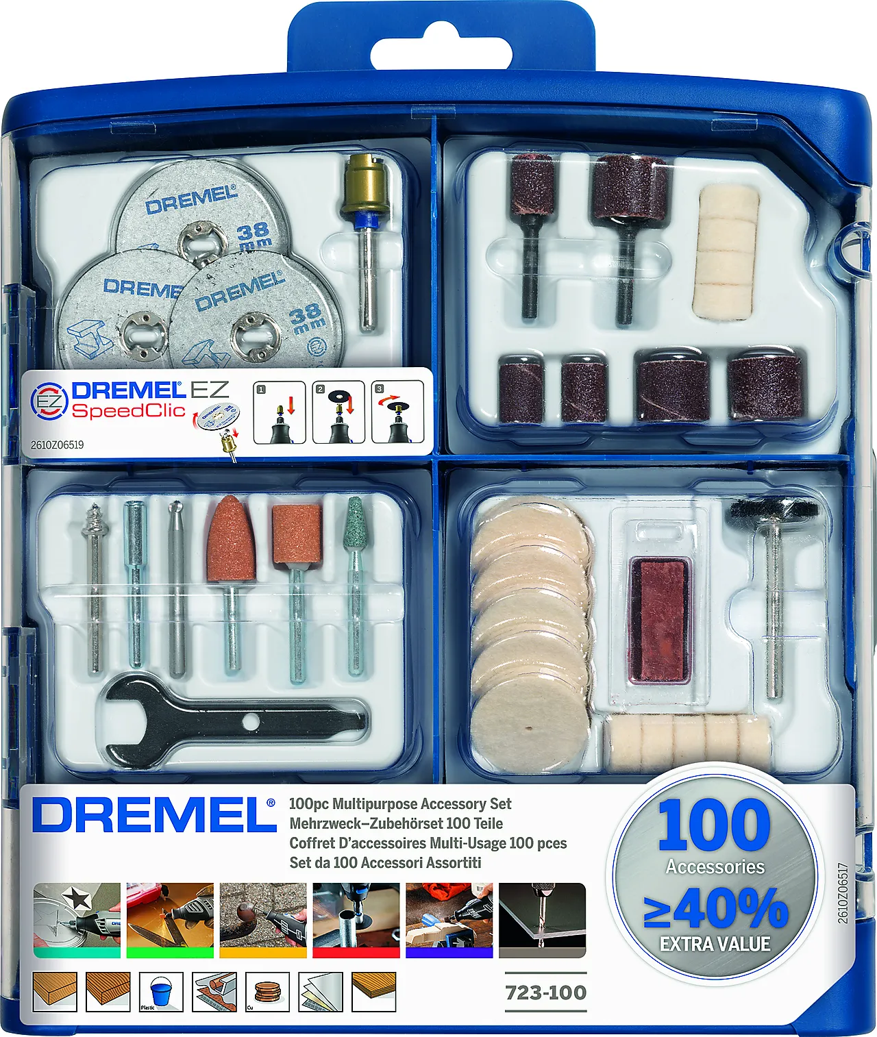 Tilbehør til multiverktøy 100 deler