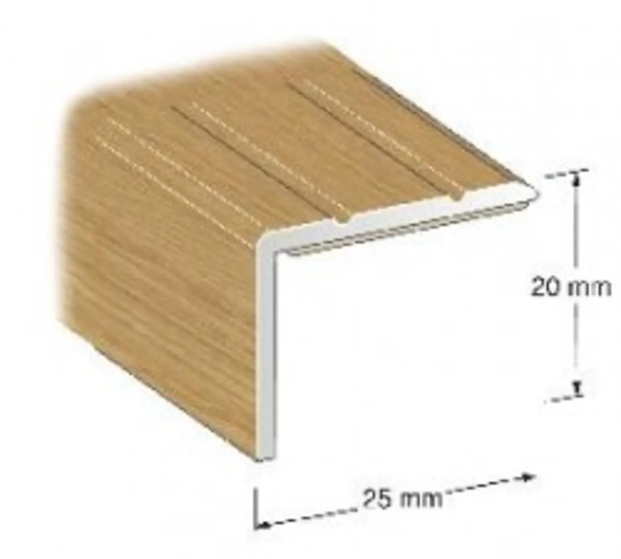 Trappenese 25x20mm 200cm eik nr 210 durifix