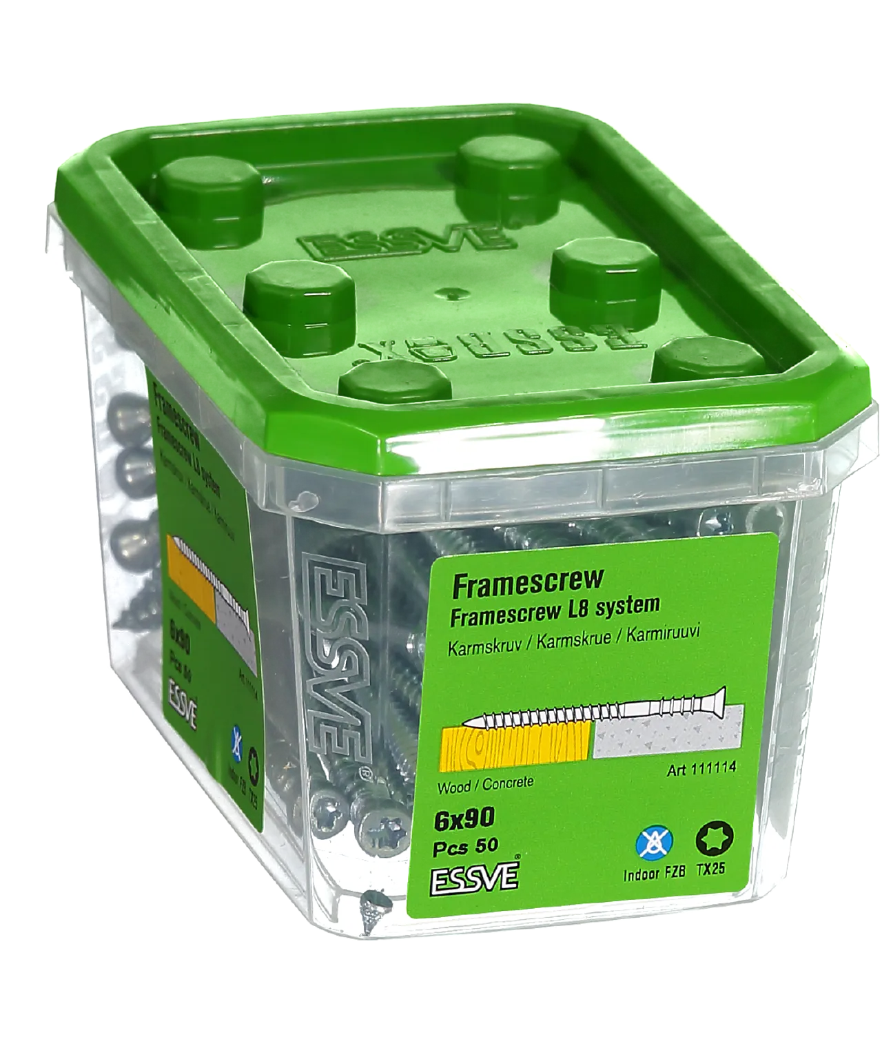 Karmskrue L8 med skarp spiss 6x90 mm 50 stk null - null - 2 - Miniatyr