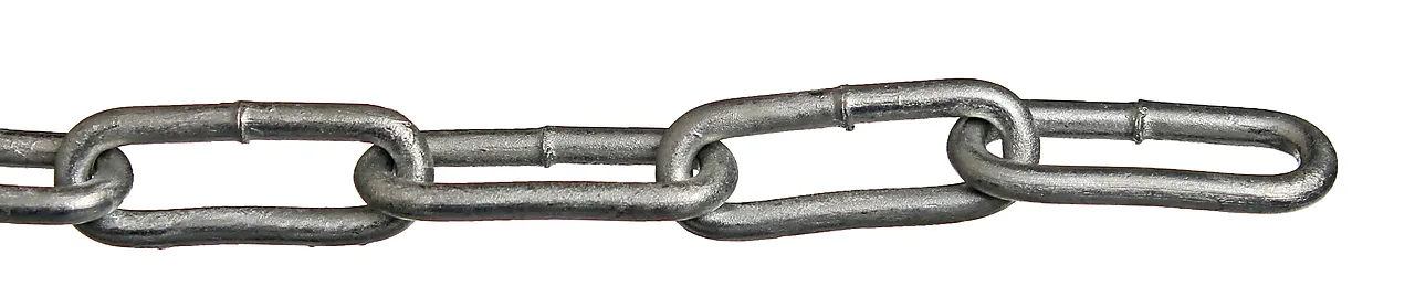 Kjetting - langlenket 4 mm 2 meter varmforzinket Kjetting - langlenket 4 mm 2 meter varmforzinket