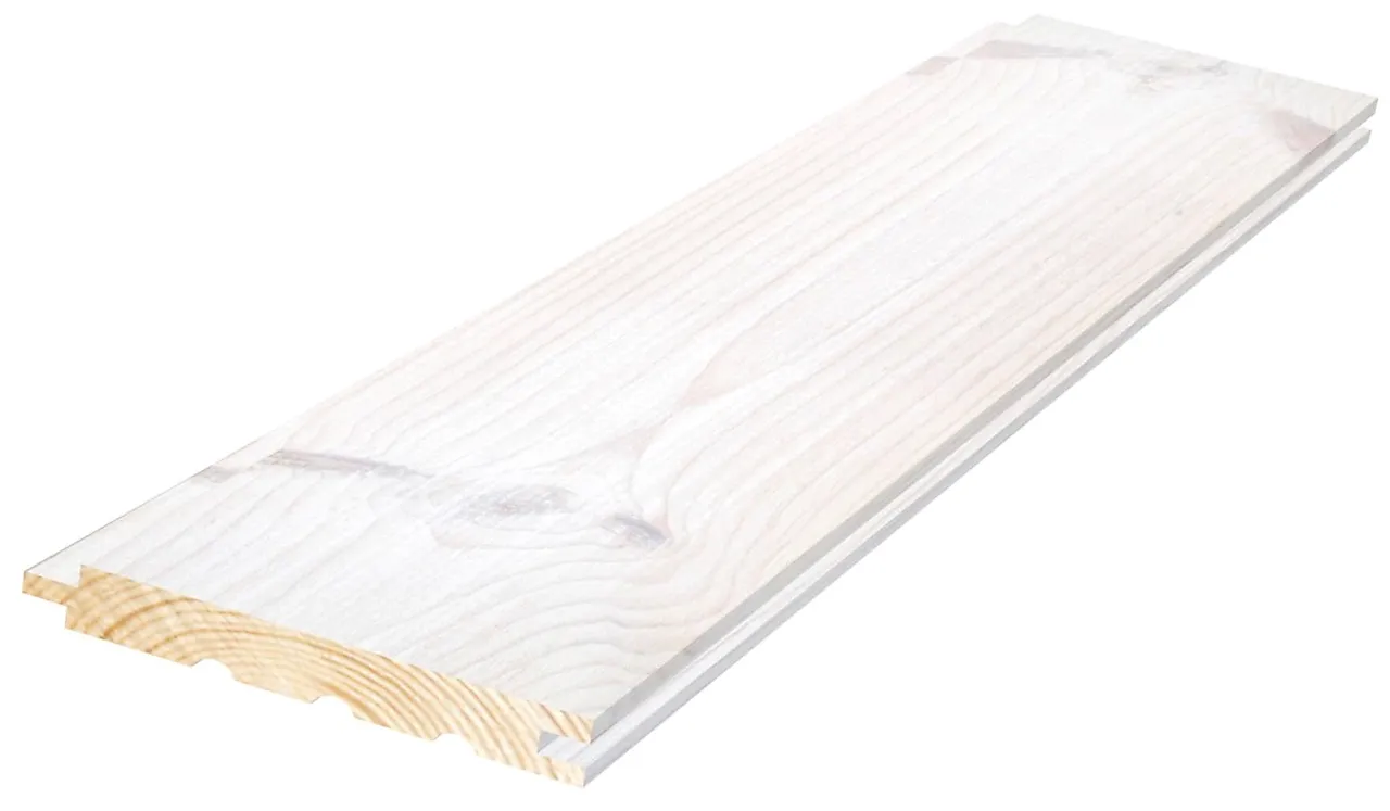 Furu 13x120x4500 sjøbod natur snø børstet effektpanel sprekk null - null - 3 - Miniatyr