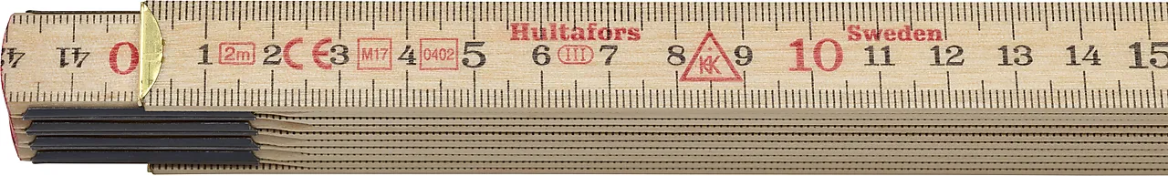 Meterstokk 2 meter tre 59-2-10 metrisk gradering Meterstokk 2 meter tre 59-2-10 metrisk gradering