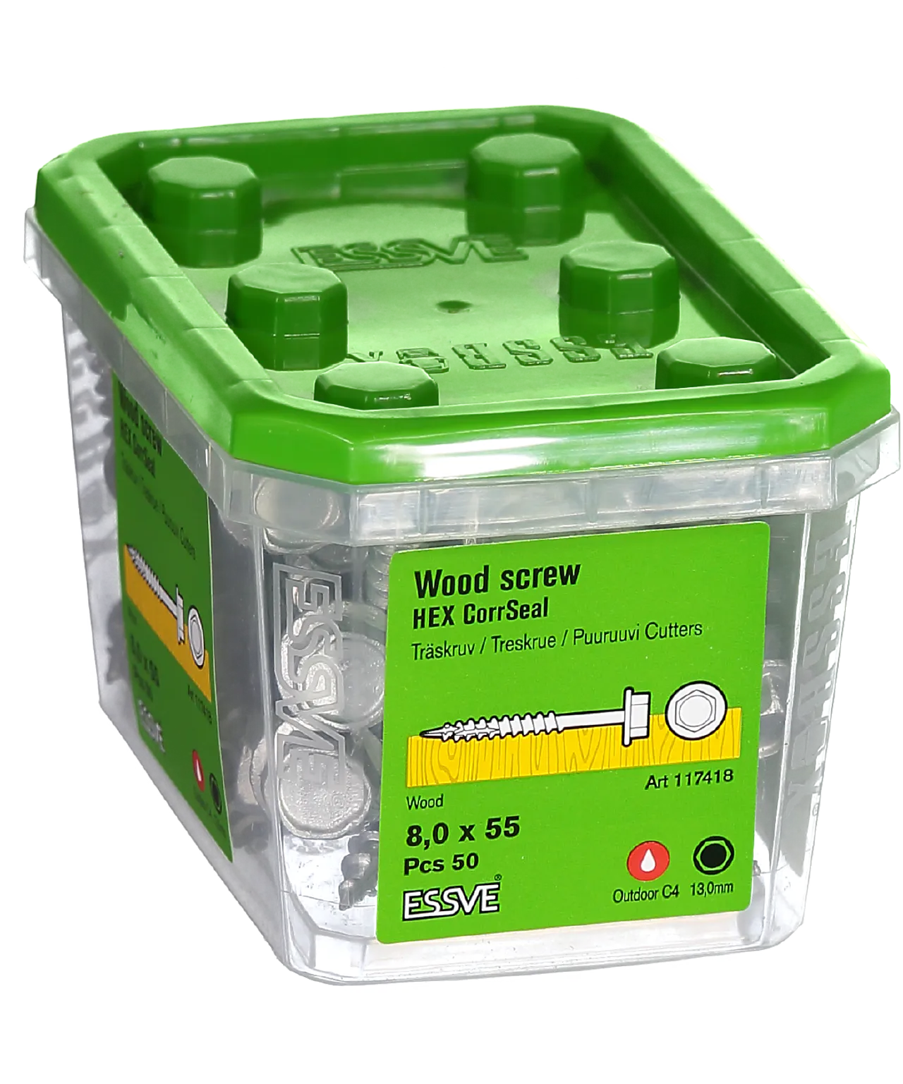 Treskruer corrseal sekskant 8x55 mm 50 stk null - null - 2 - Miniatyr