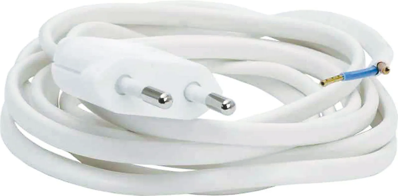 Lampettledning med EU-støpsel 2,5 meter hvit null - null - 2 - Miniatyr