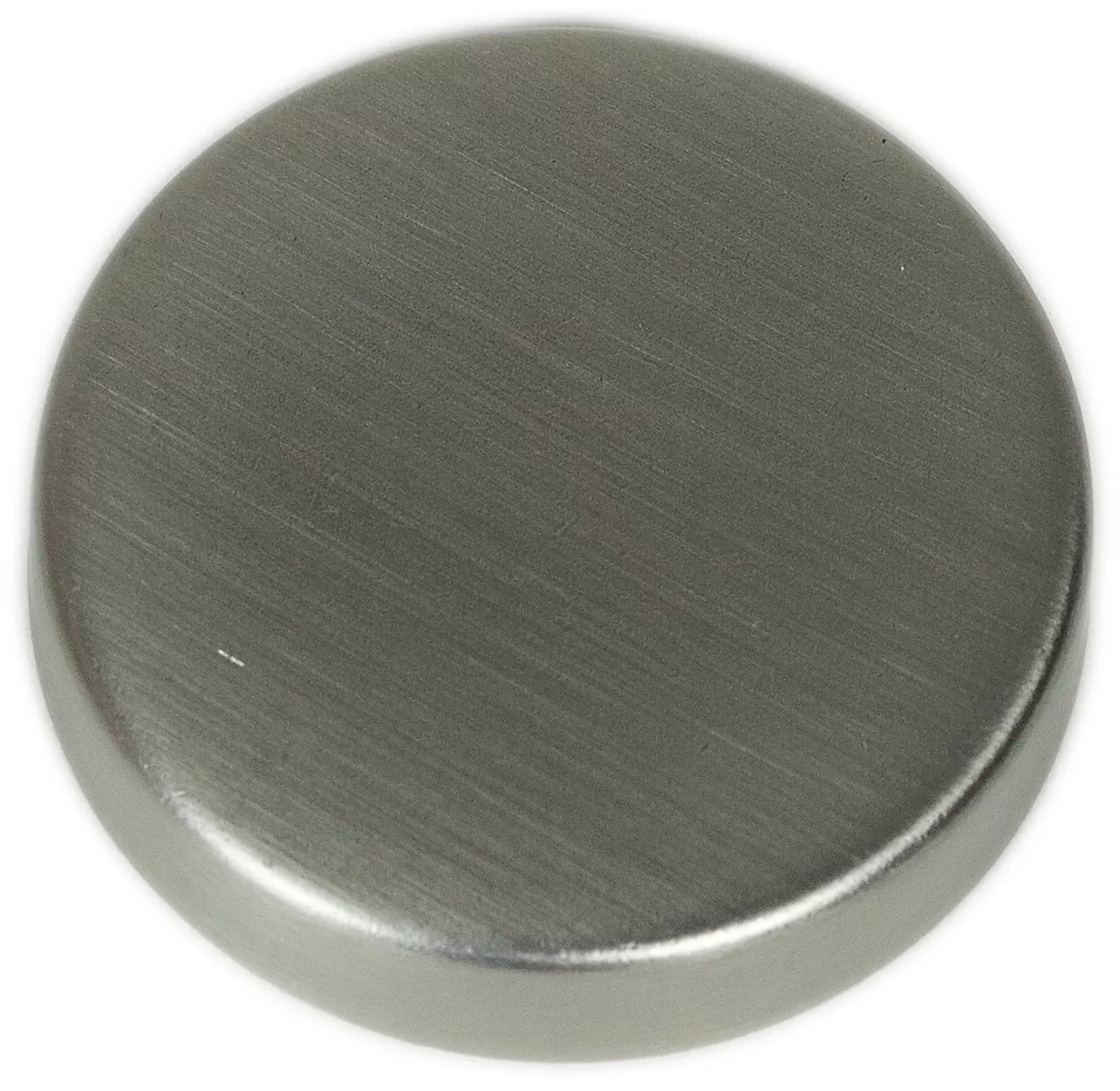 Endeknopp rund børstet aluminium 2 i pakken