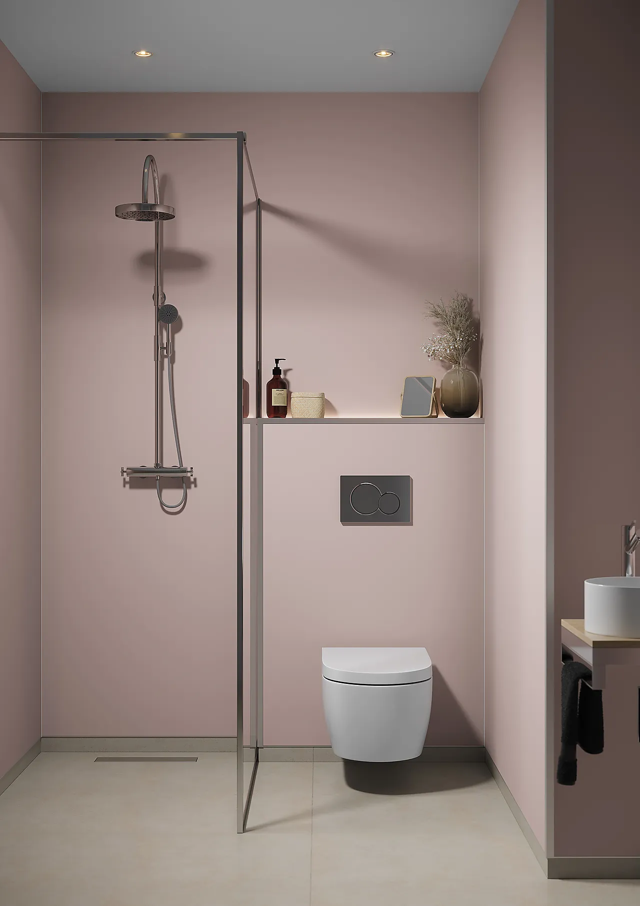 Fibo Baderomsplate 5218M00 DUSKY Pink 10x620x2400mm Fibo Baderomsplate 5218M00 DUSKY Pink 10x620x2400mm