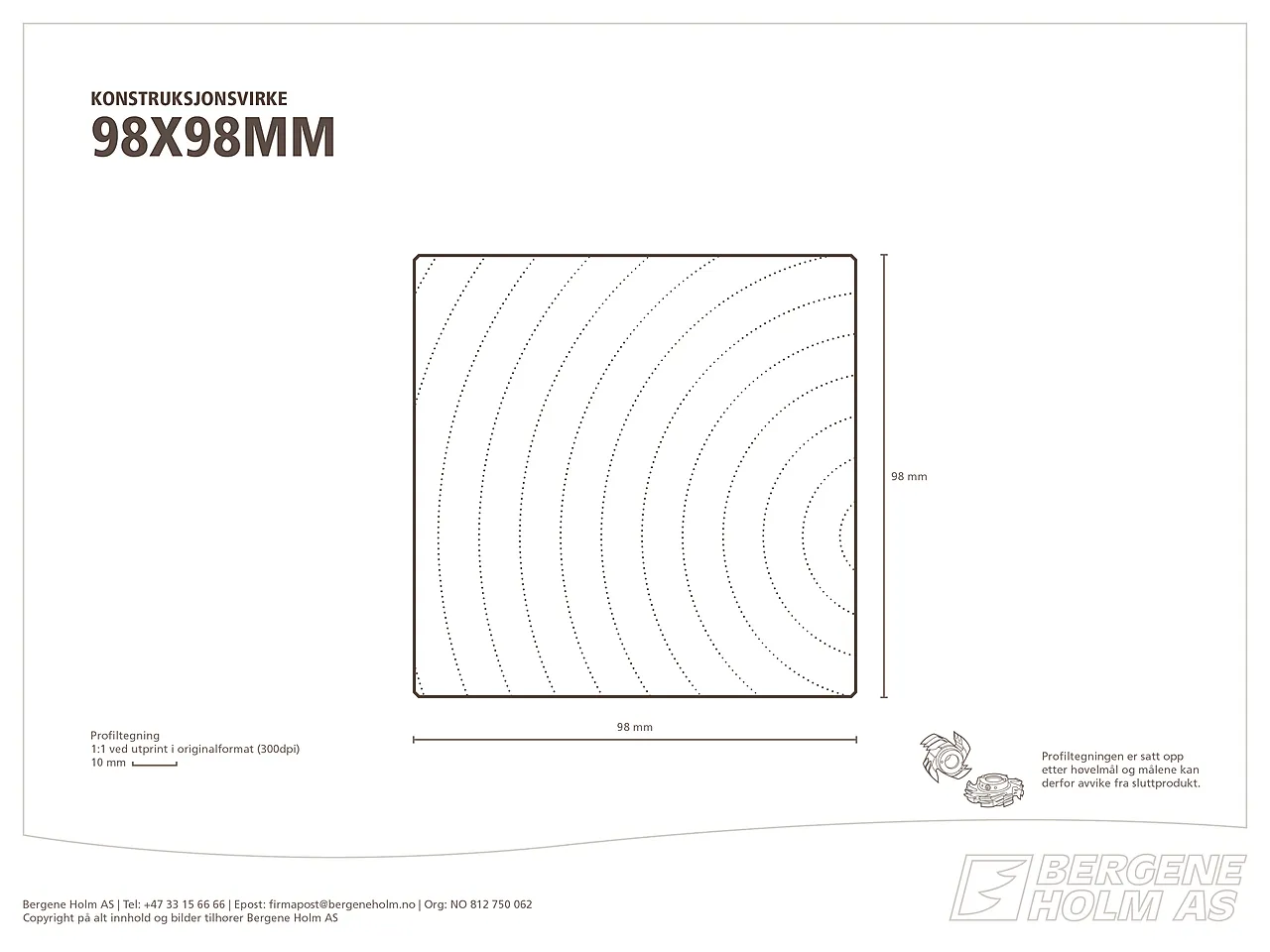 Konstruksjonsvirke C24 impregnert furu 98x98 mm Konstruksjonsvirke C24 impregnert furu 98x98 mm