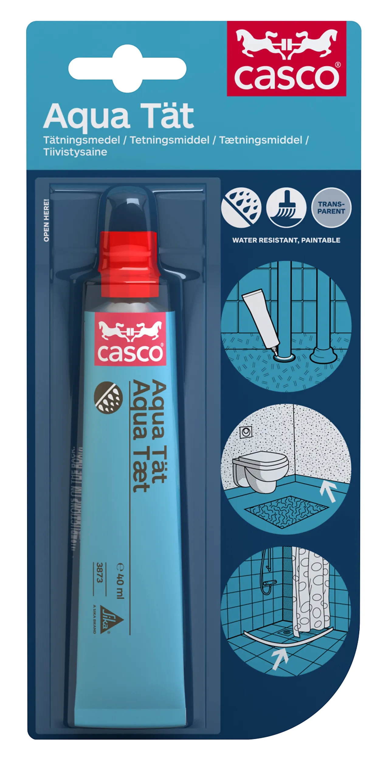 Lim Aqua-Tett 40 ml hurtigtørkende elastisk fugemasse