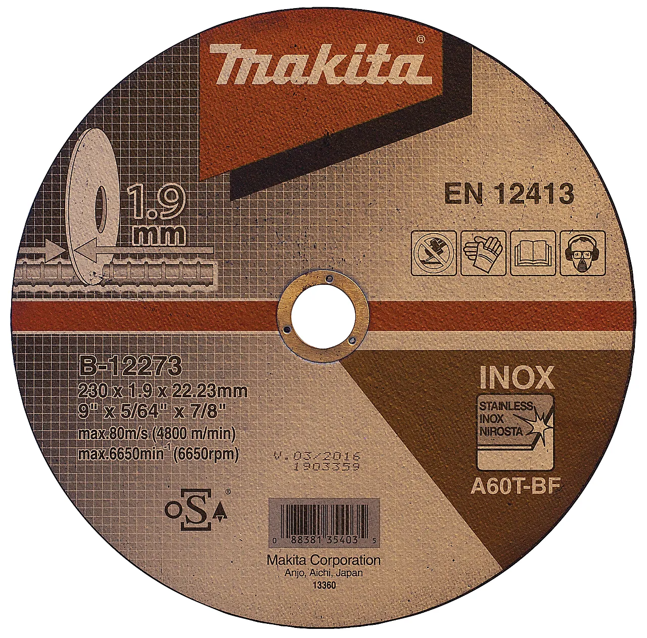 Kappeskive til metall 230x1,9 mm Kappeskive til metall 230x1,9 mm