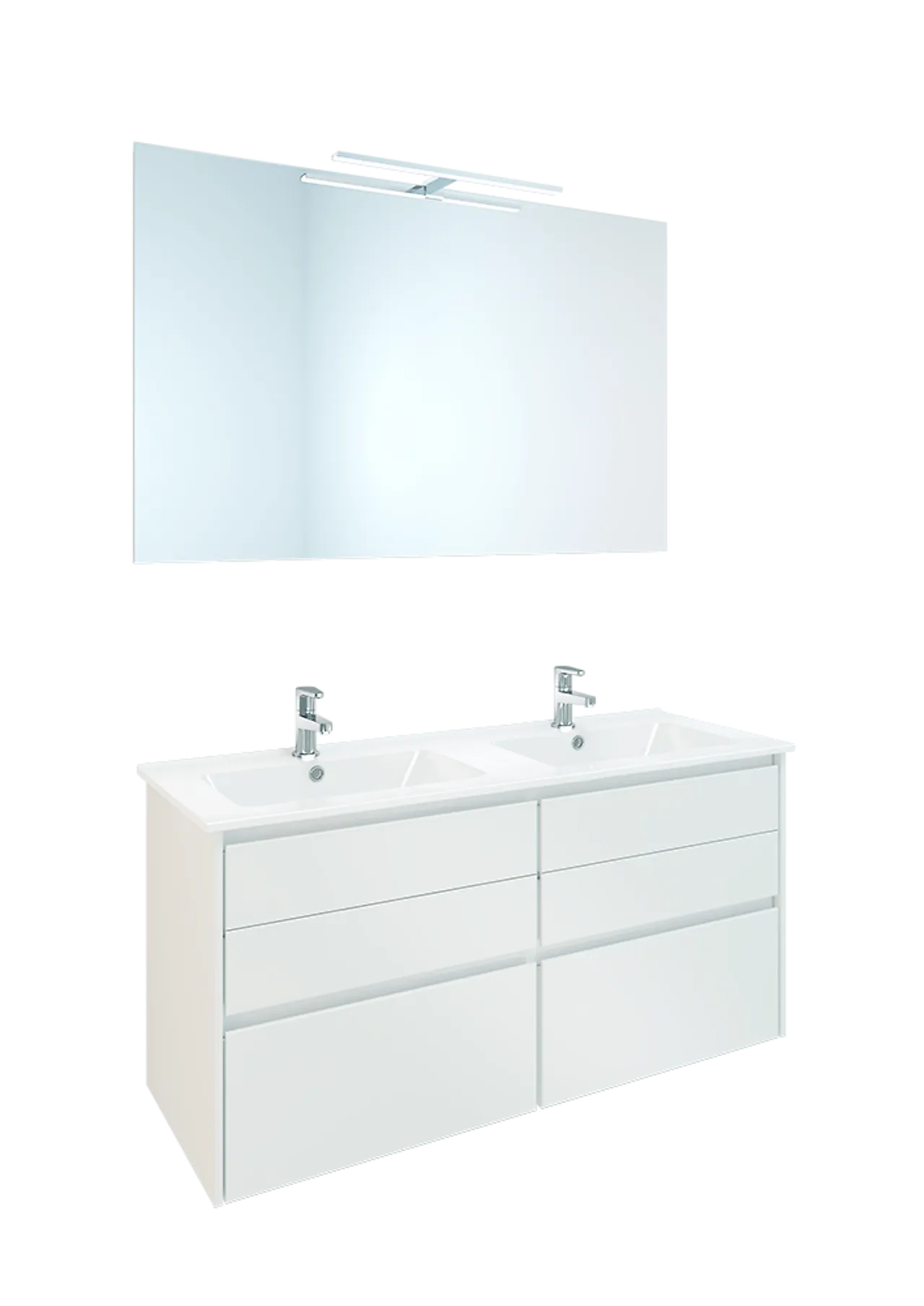 Servant i porselen senter dobbelthu 1160 mm tynn