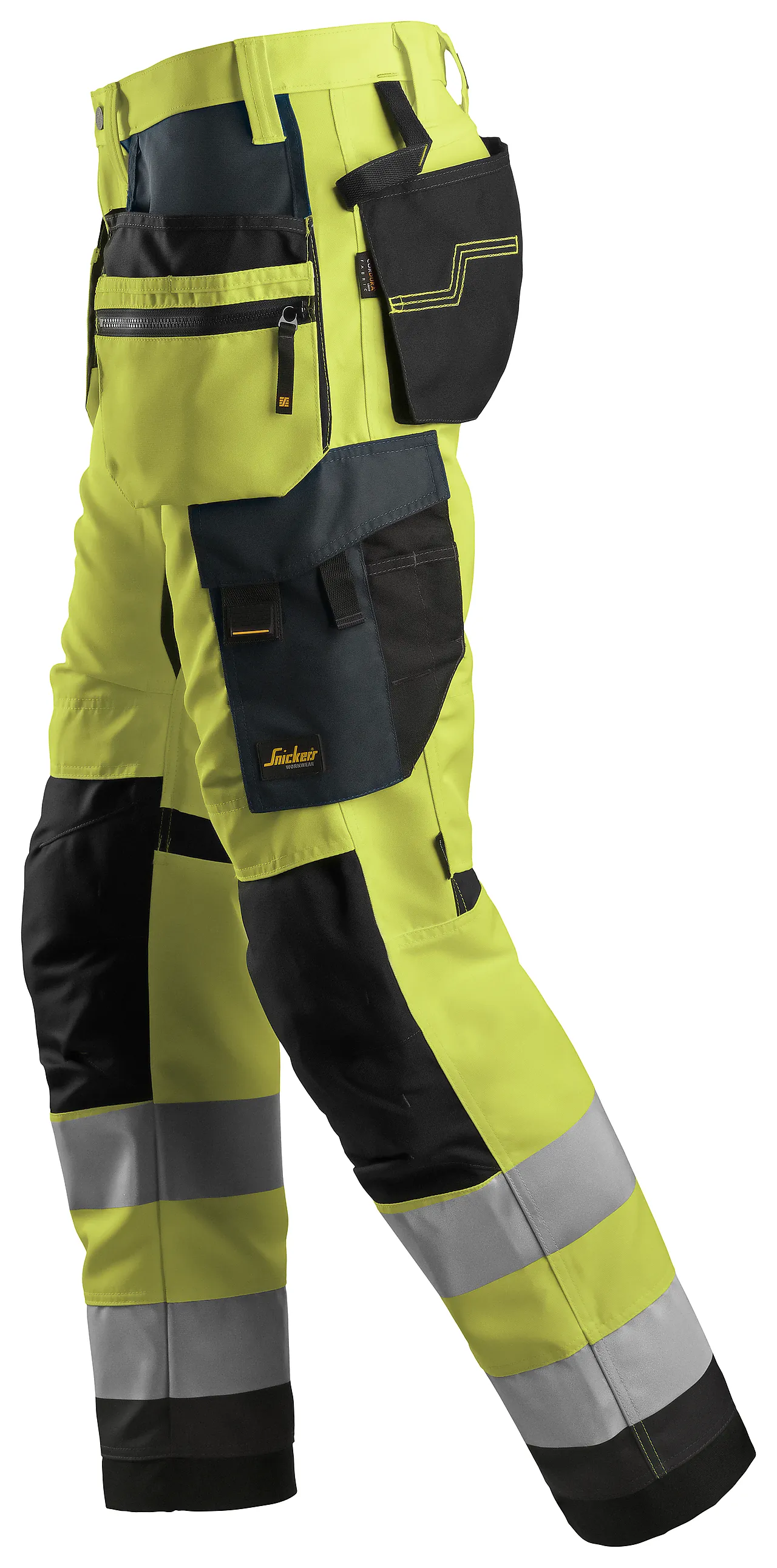 Bukse 6230 gul 60 snickers highvis kl 2 hylsterlommer null - null - 3 - Miniatyr