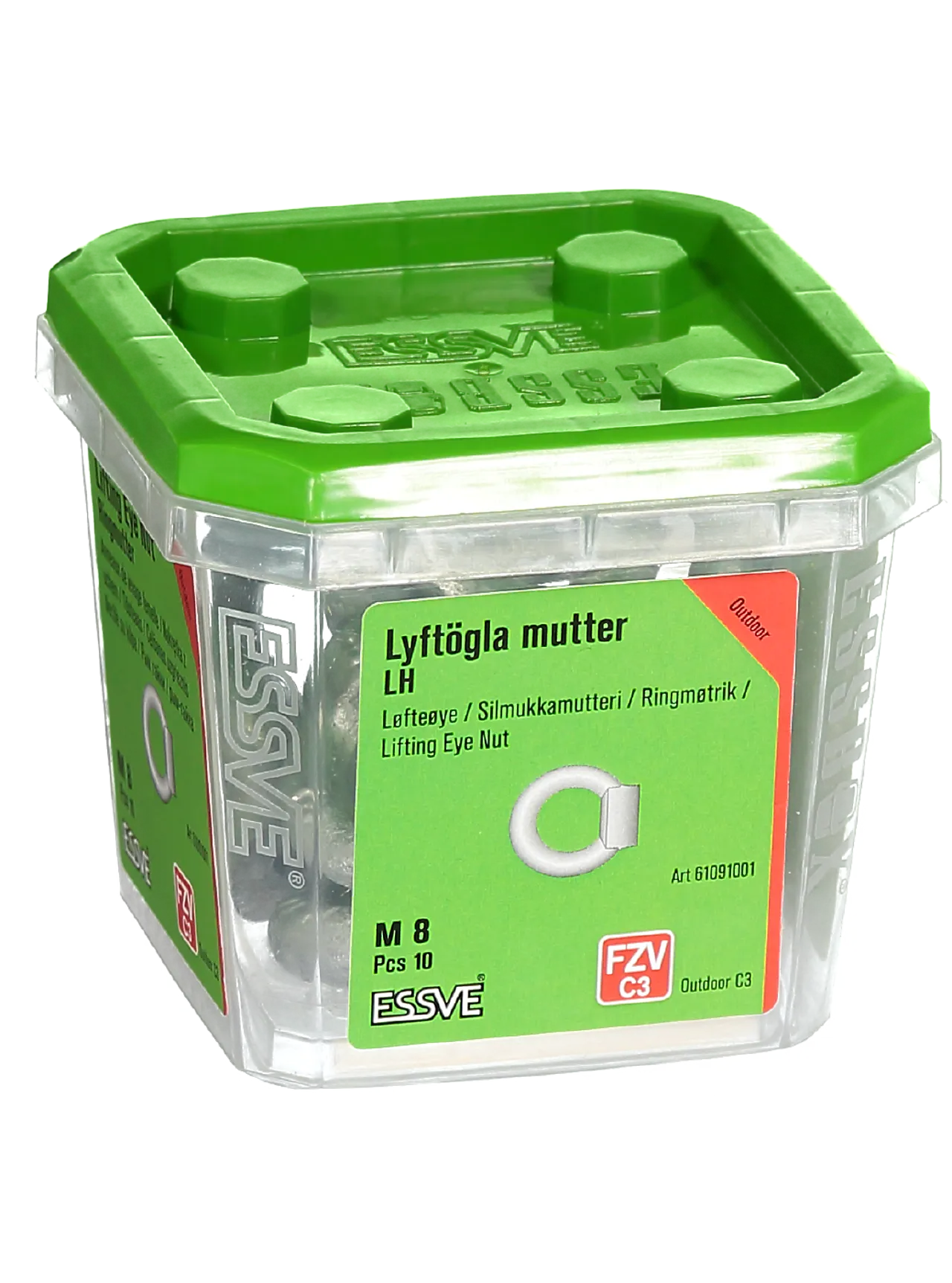 Ringmutter m8 din582 fzv a10gjenget hull