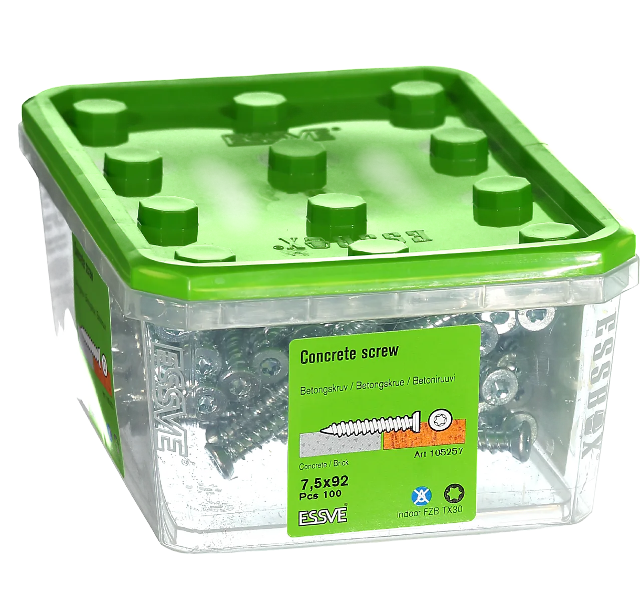 Betongskrue senkhode 7,5 x 92 mm 100 stk null - null - 2 - Miniatyr