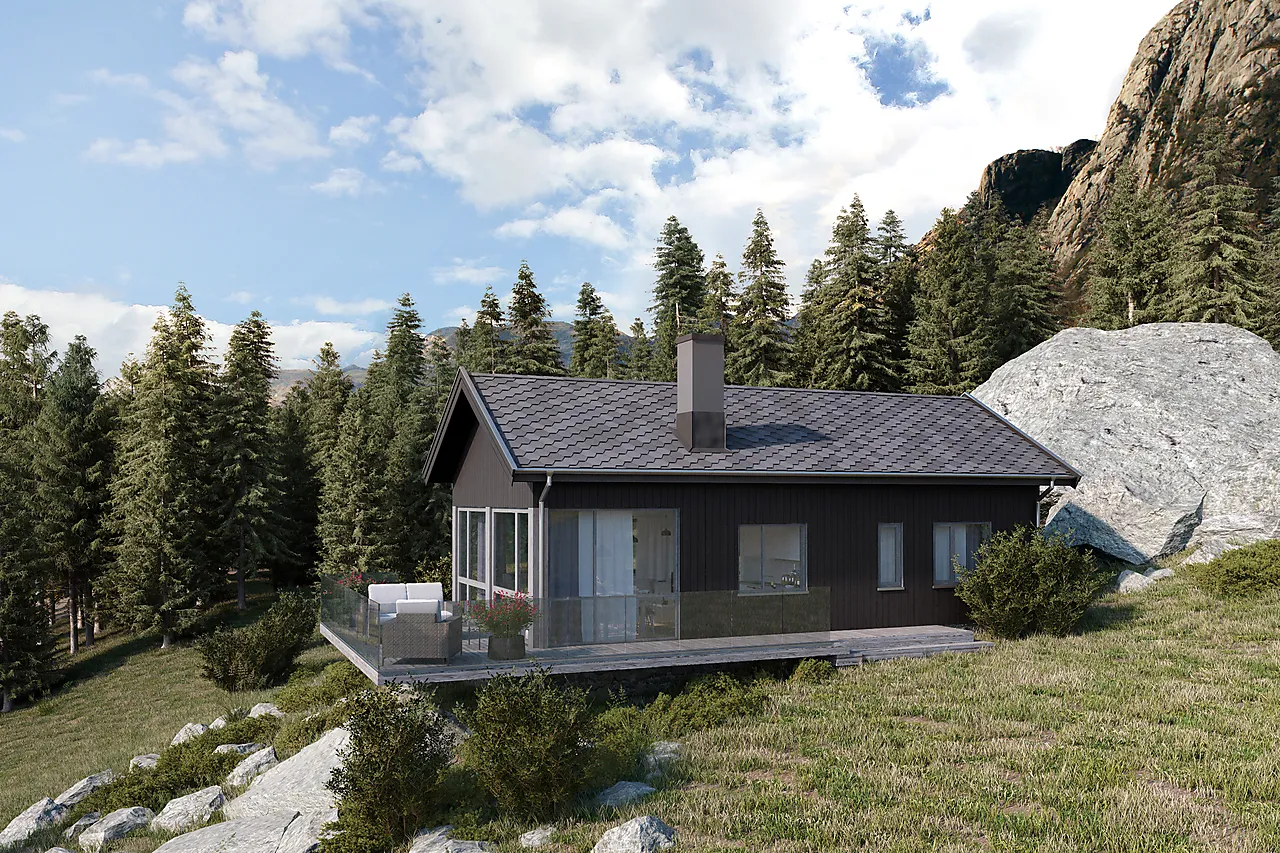 Takshingel skrå rød mataki 3 m2 pr pakke null - null - 2 - Miniatyr