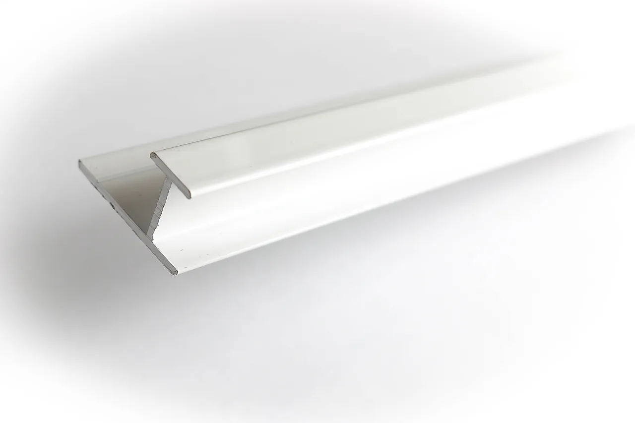 Skjøteprofil Baderomspanel Alu Hvit H-Profil Lengde 2.4 Meter Skjøteprofil Baderomspanel Alu Hvit H-Profil Lengde 2.4 Meter