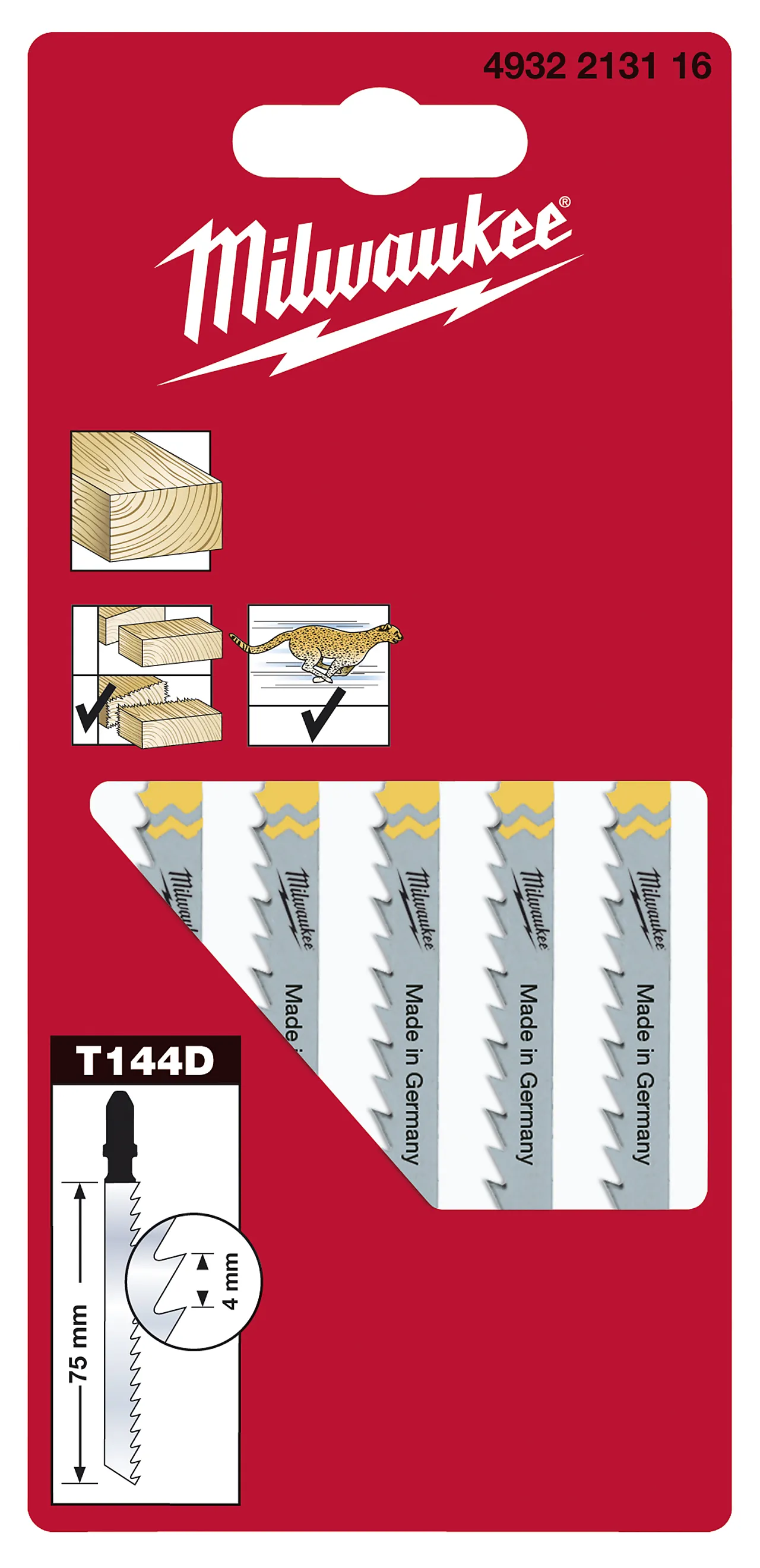 Stikksagblad T144D l=75mm A5 5STK for tre