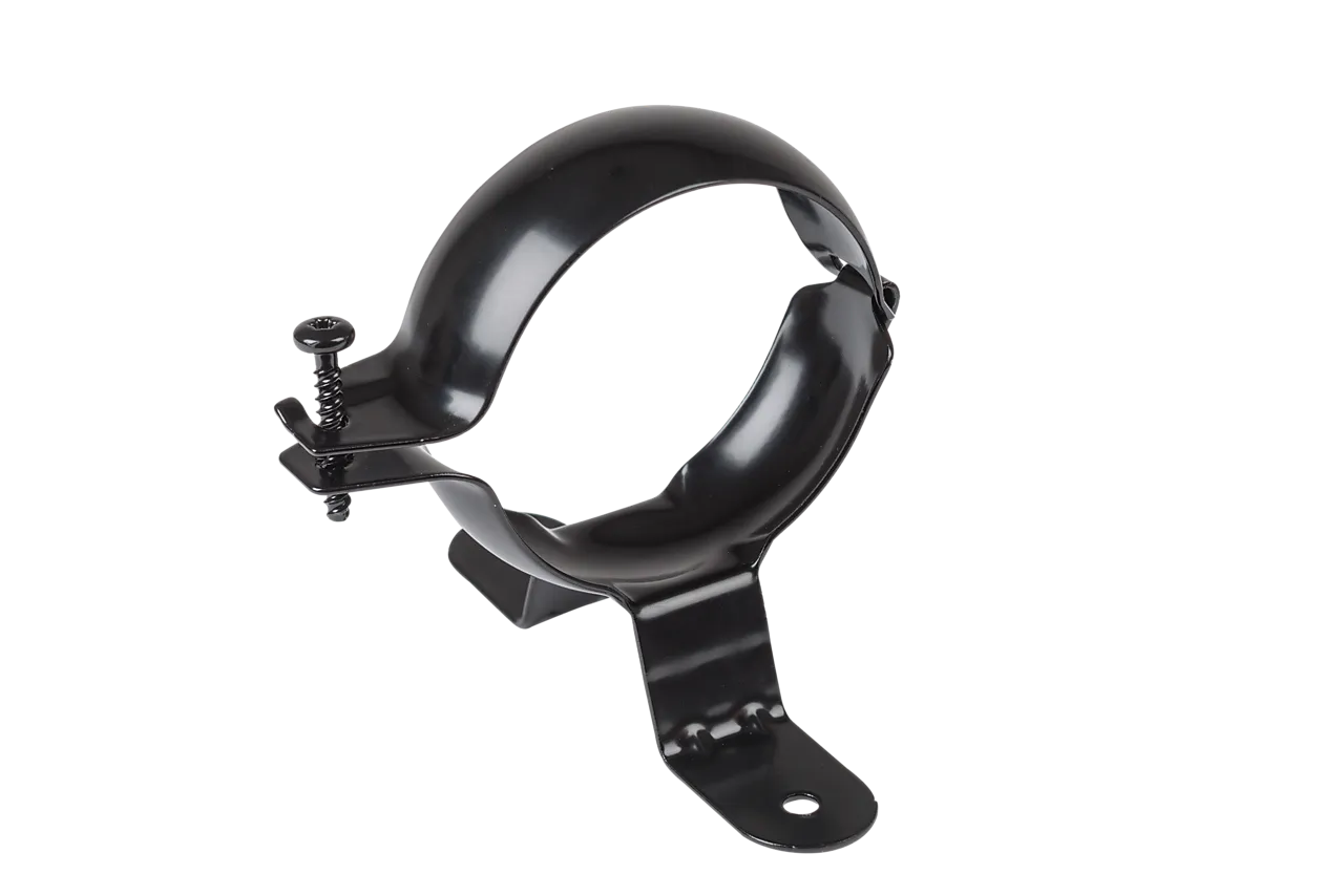 Nedløpsklamme stål sort 75 mm