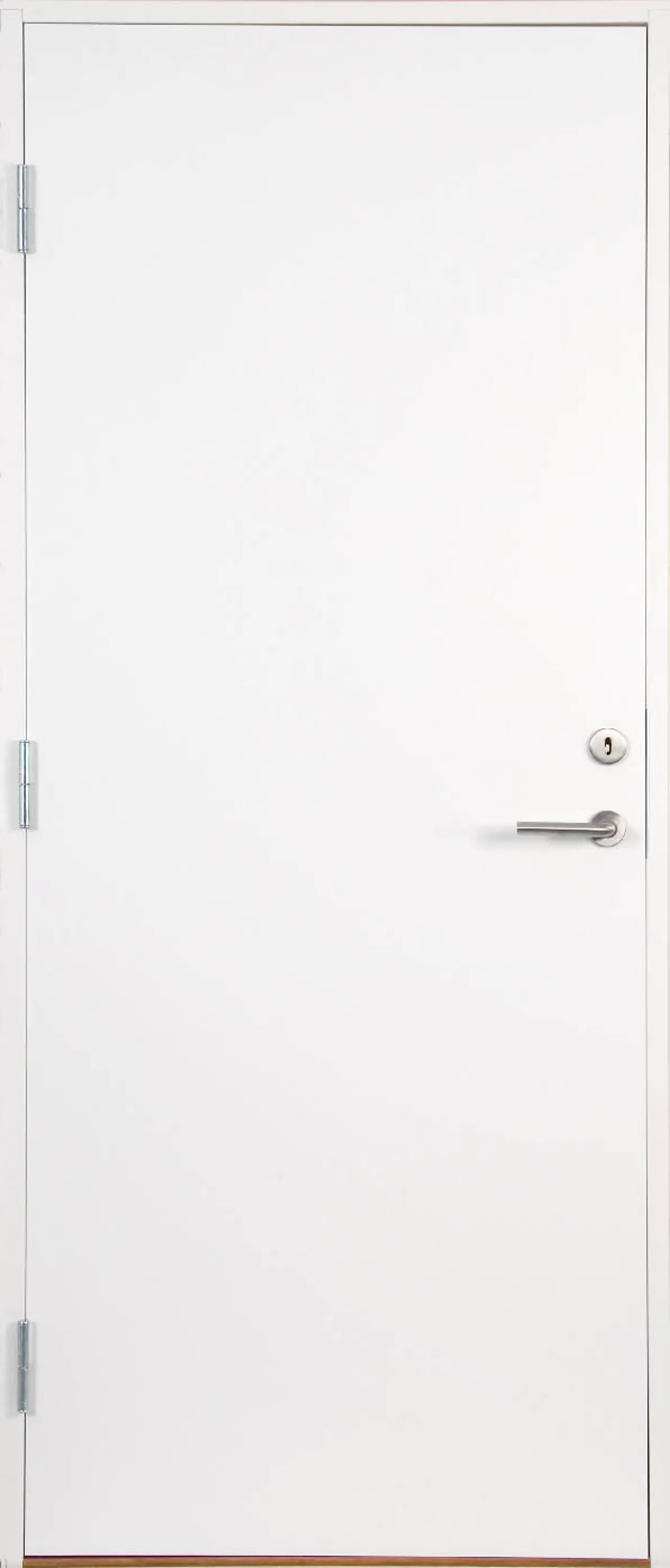 Innerdør B30   slett hvit lam.  hvit karm og tettelist 100x200 Venstre