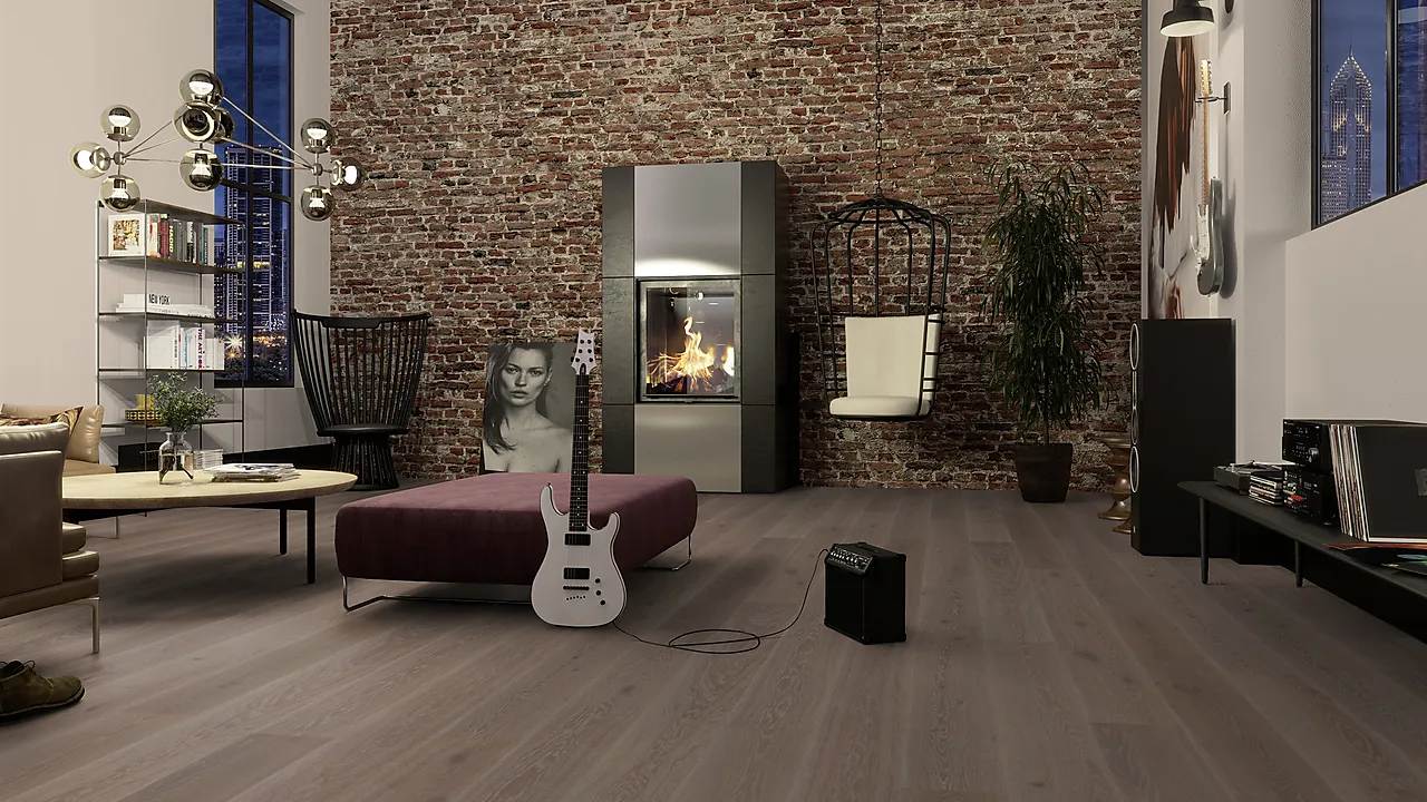 Parkett 1-stav eik India grey castle