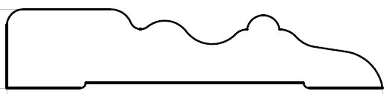 Karmlist furu profilert nord hvit bomull S0502-Y 15x95x4400 mm null - null - 2 - Miniatyr