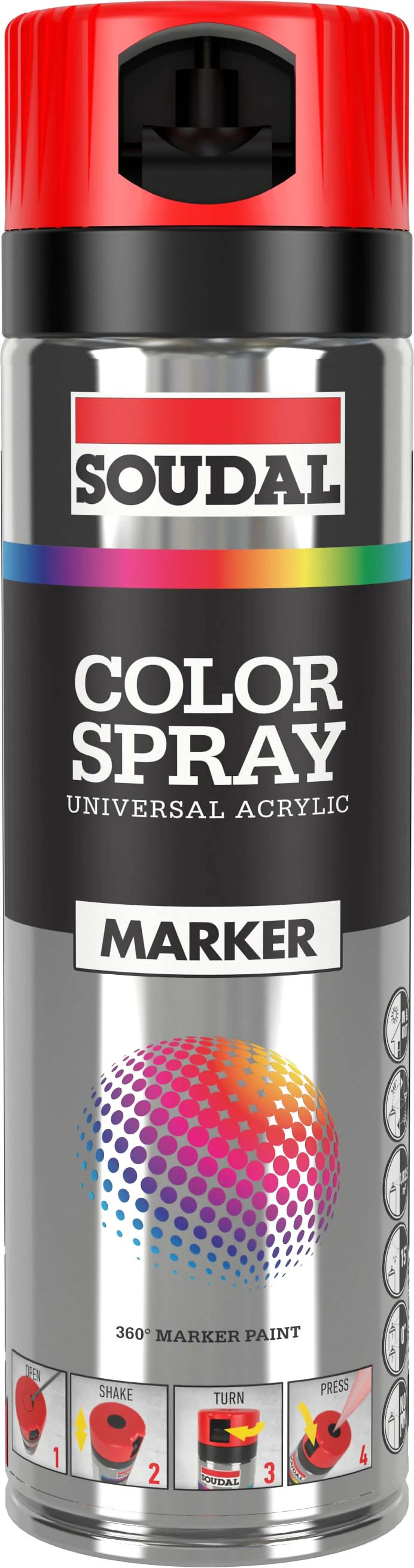 Soudal merkespray rød 500ml