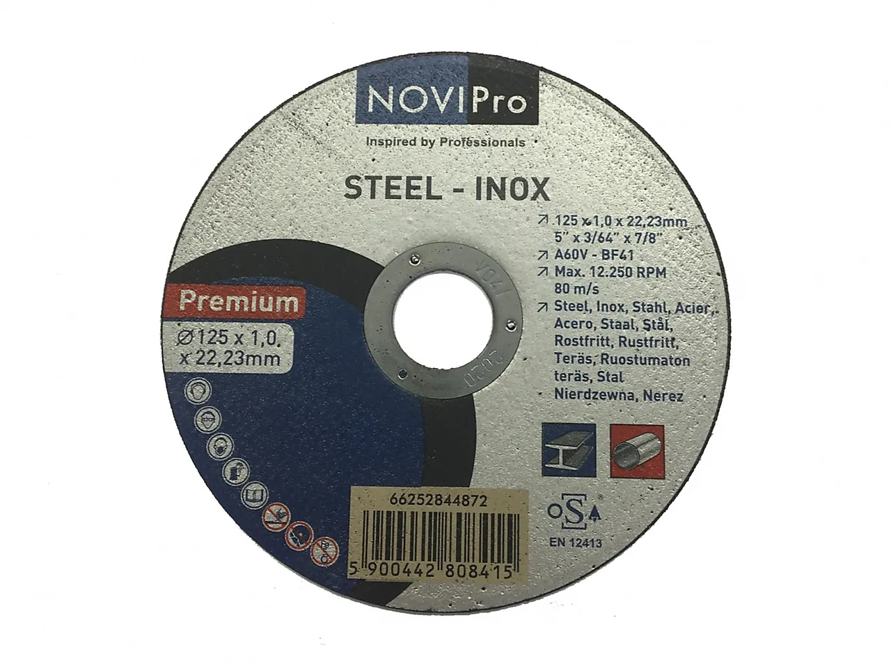 Kappeskive stål 125x1,0x22 np Kappeskive stål 125x1,0x22 np