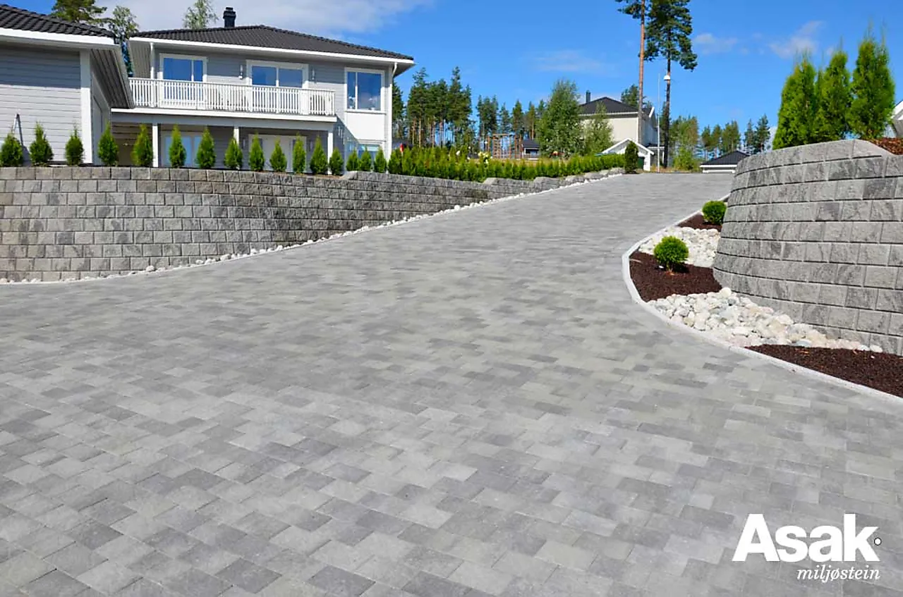 Belegningsstein Relieff 1/2 gråmix 10x13,5x6 cm null - null - 2 - Miniatyr