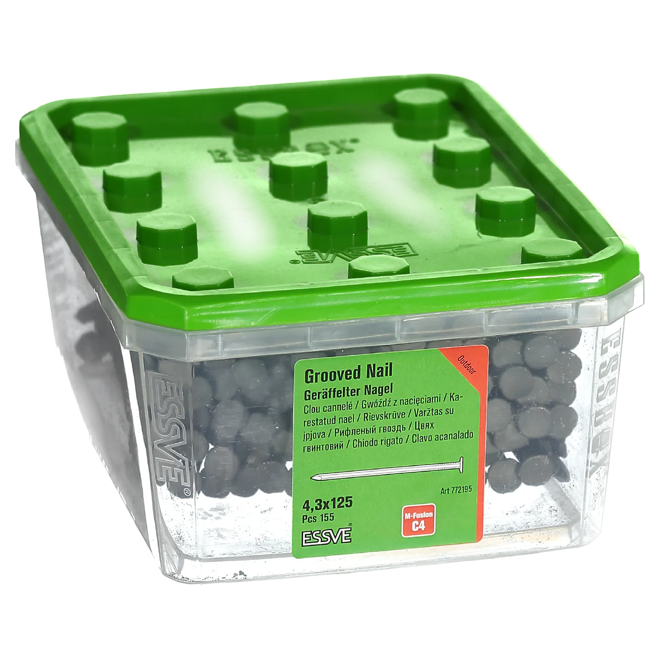 Spiker skarpkant 4,3x125 m-fus -155 m-fusion c4 overflatebehandlet Spiker skarpkant 4,3x125 m-fus -155 m-fusion c4 overflatebehandlet