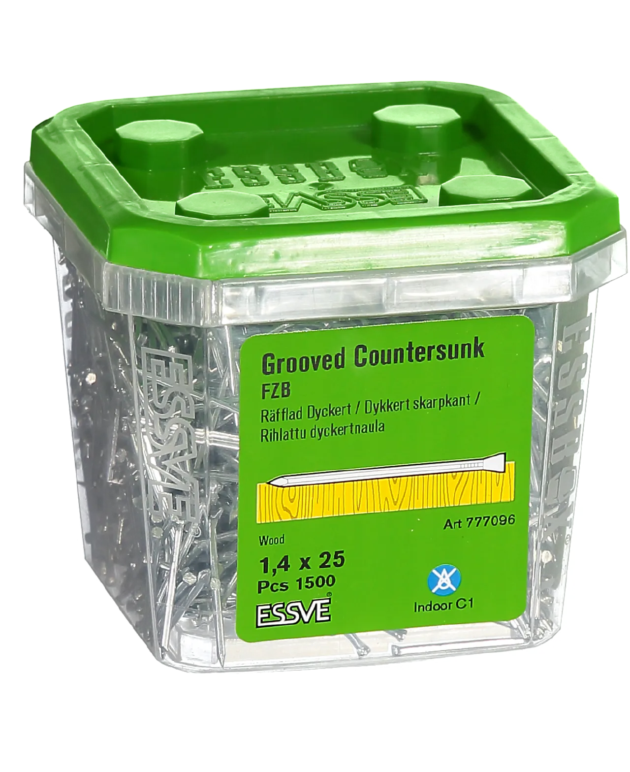 Dykkert skarpkant blankforsinket 1,4 x 25 mm 1500 stk null - null - 2 - Miniatyr